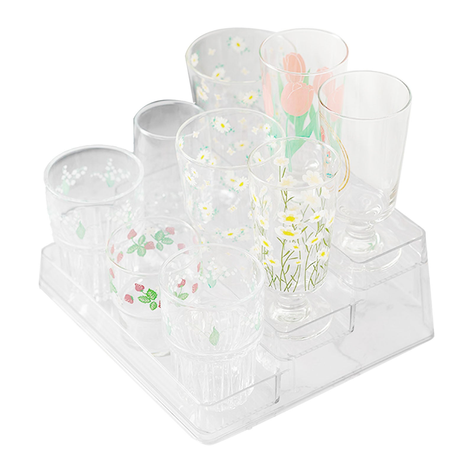 Table D'appoint 3 Niveaux En Acrylique Transparent – 38x20x39 Cm, étagère Décorative Pour Salon, Salle De Bain, Bureau - 12