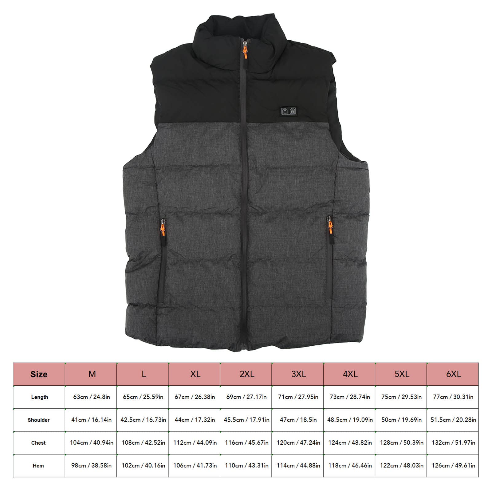 Gilet chauffant, gilet chauffant d'hiver, gilet chauffant électrique avec 3 niveaux de chauffage 11 zones de chauffage, vestes chauffantes pour hommes - 5