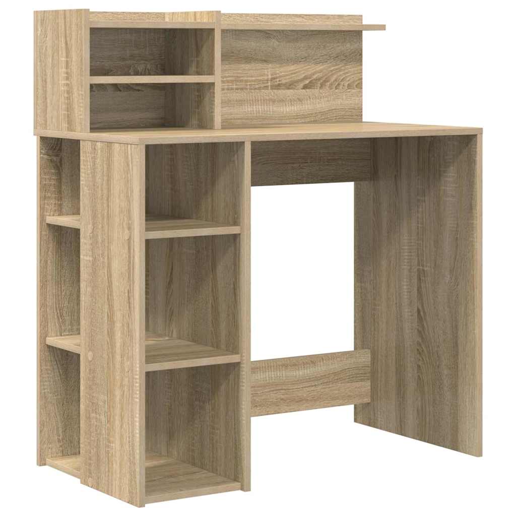 Bureau en panneau de bois, couleur chêne, 90 × 48 × 101,5 cm | Leroy Merlin
