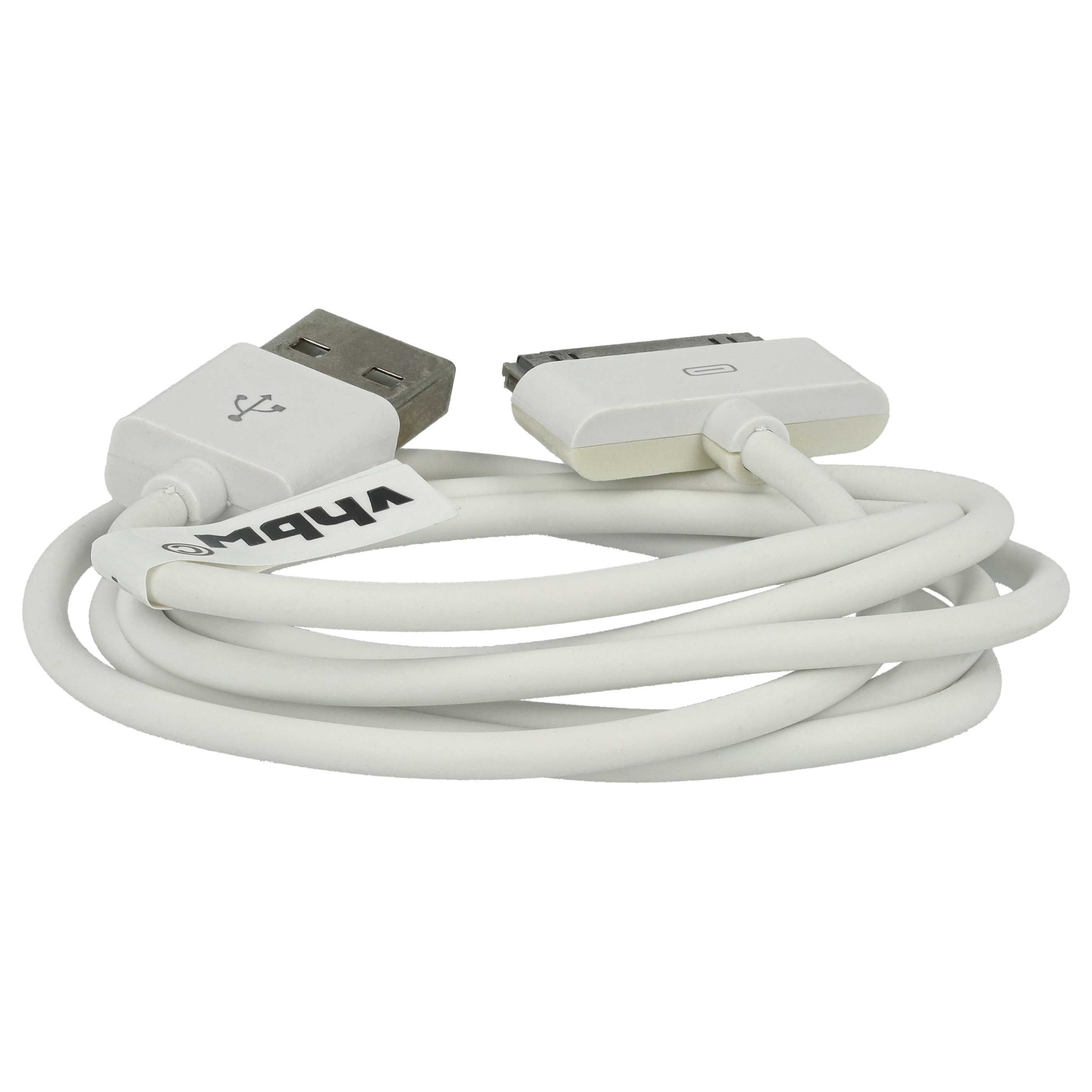 vhbw câble de données USB (type A sur lecteur MP3) compatible avec Apple iPod 5.5 Gen. (Video) - A1136 - 30Gb lecteur MP3 - blanc - 3