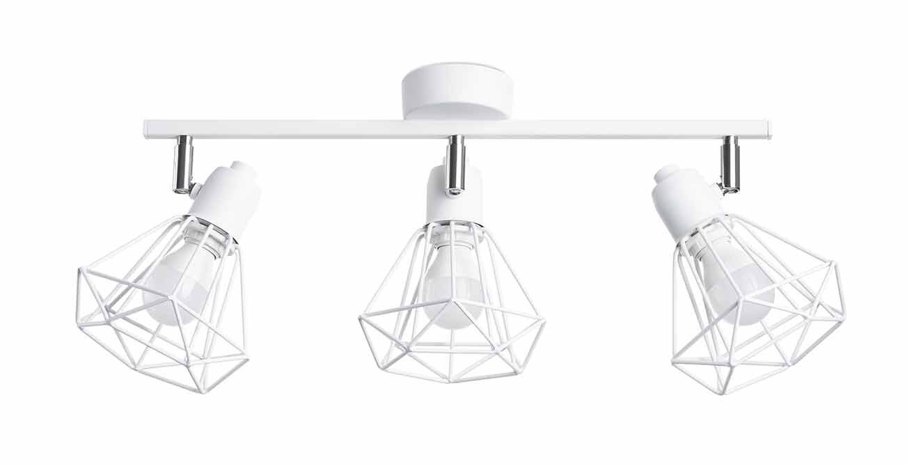 Lampa sufitowa wisząca Artemis biała chromowana 3xE14x40W industrialna wym: 19 x 52 x 17 cm metal Sollux Lighting
