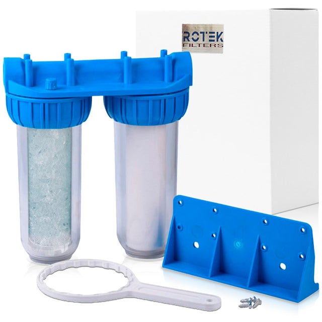 Double station Protection Sédiments, Anti-calcaire et Anti-corrosion de l'eau pour toute la maison de 1