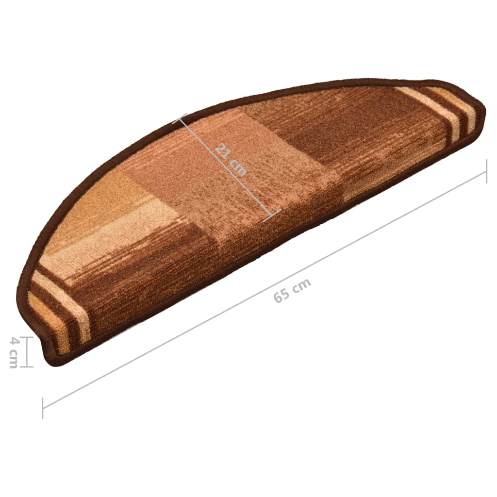 Maison Exclusive - Tappetini Autoadesivi per Scale 15 pz Marronie 65x21x4 cm - 7