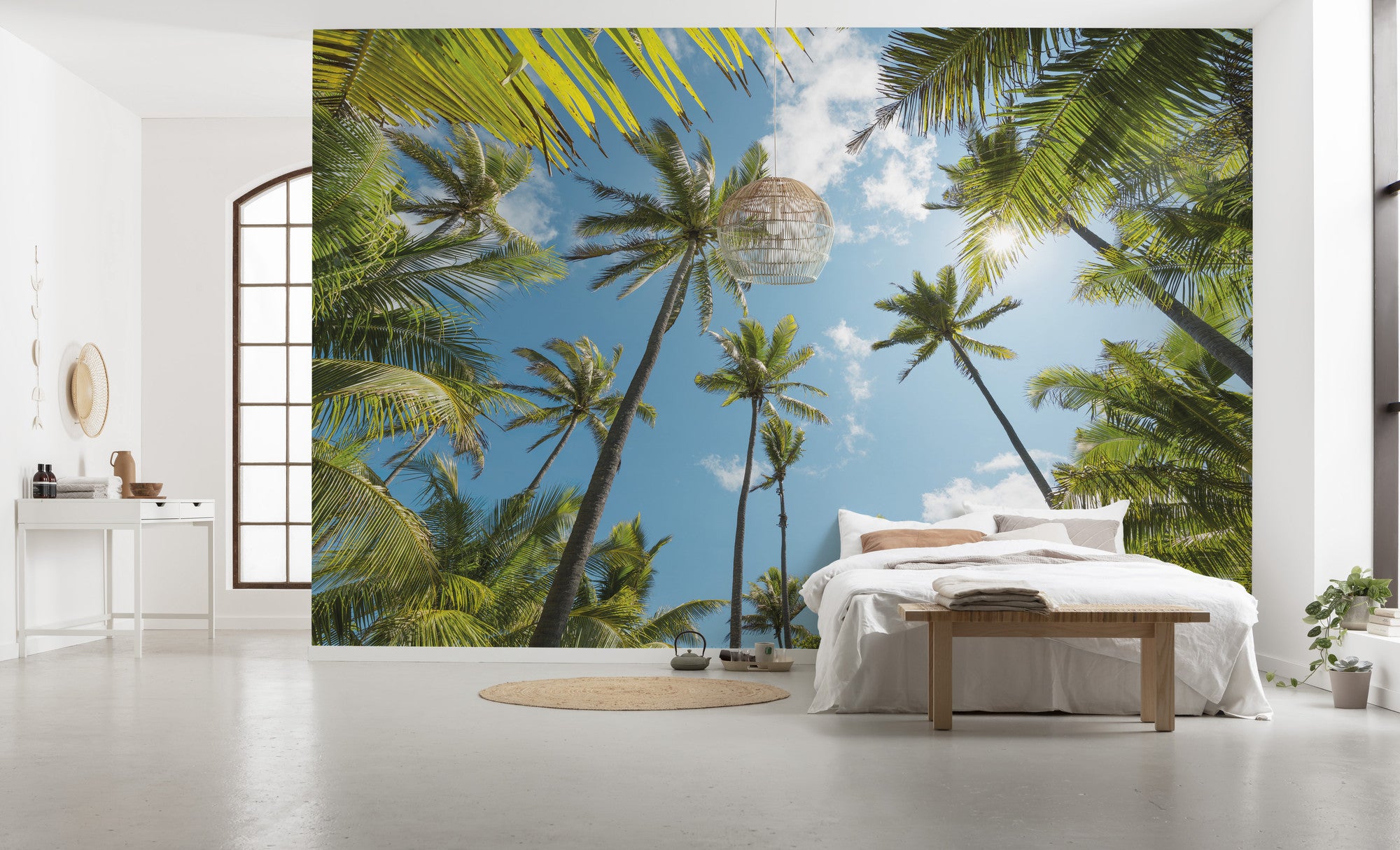 Fototapeta palmy zielonymIniebieskim - 450 x 280 cm - SANDERS &amp; SANDERS
