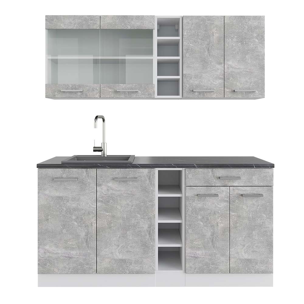 Vicco Pojedyncza kuchnia R-Line, Beton/Biały, 160 cm , BP Antracyt