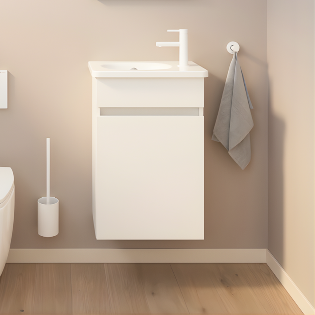 Meuble WC lave-mains BURGBAD Joline Blanc mat