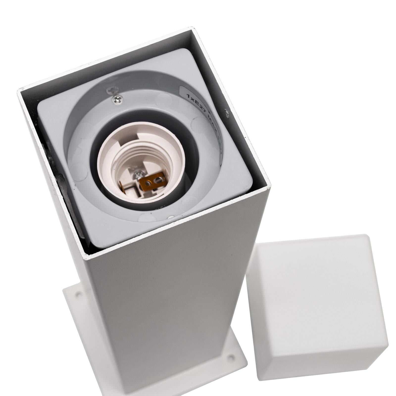 Lâmpada de jardim LED E27 com sensor de movimento crepuscular IP44 luz de estacionamento de garagem 44 cm COR BRANCO - 5