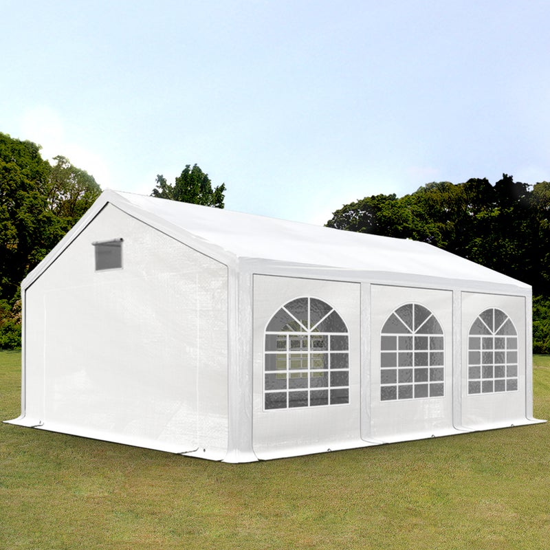 Namiot imprezowy Marquee 3x6 m w kolorze białym Profesjonalna plandeka PE 550 N Wodoodporna ochrona UV z GROUND FRAME