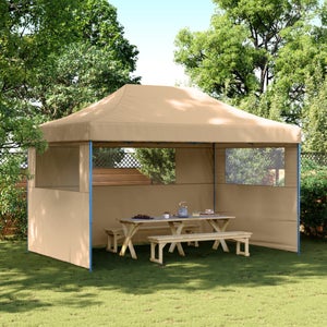 Tente Gazebo 3x2 M, Auvent Camping Extérieur, Mur Latéral En Maille, Oxford, 10 Pers