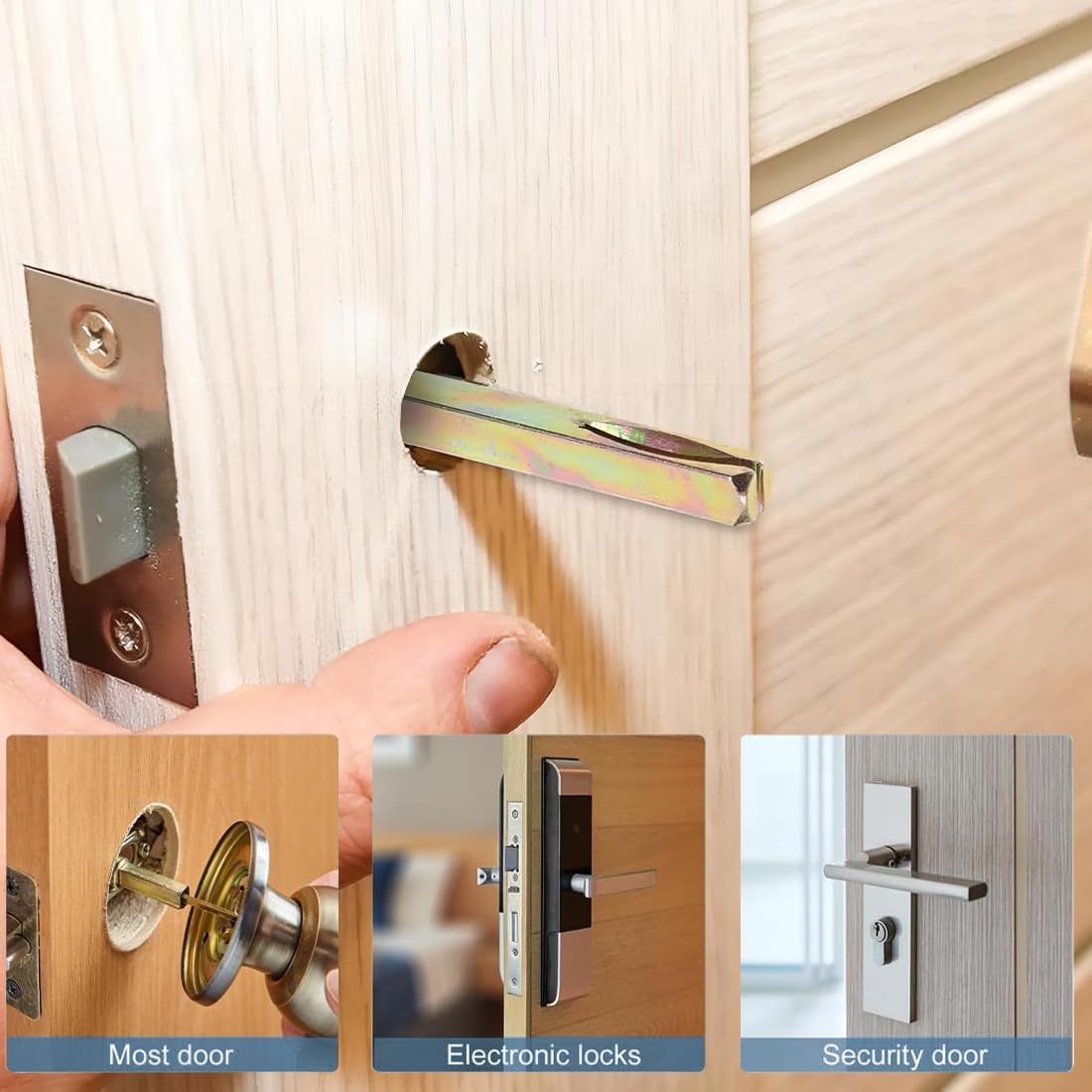 Asta maniglia quadrata 8 mm x 100 mm per maniglie porte, ferramenta porte, con 6 viti a brugola M6 e 1 chiave - 5