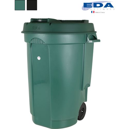 Poubelle extérieure avec roues et poignée 110 litres - Vert - 5