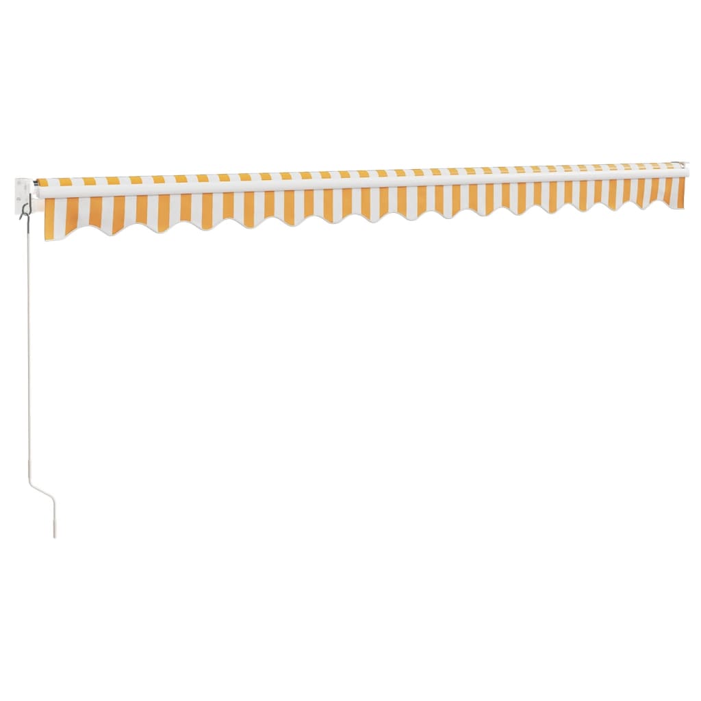 Toldo retráctil aluminio y tela amarillo y blanco 4,5x3 m vidaXL - 6