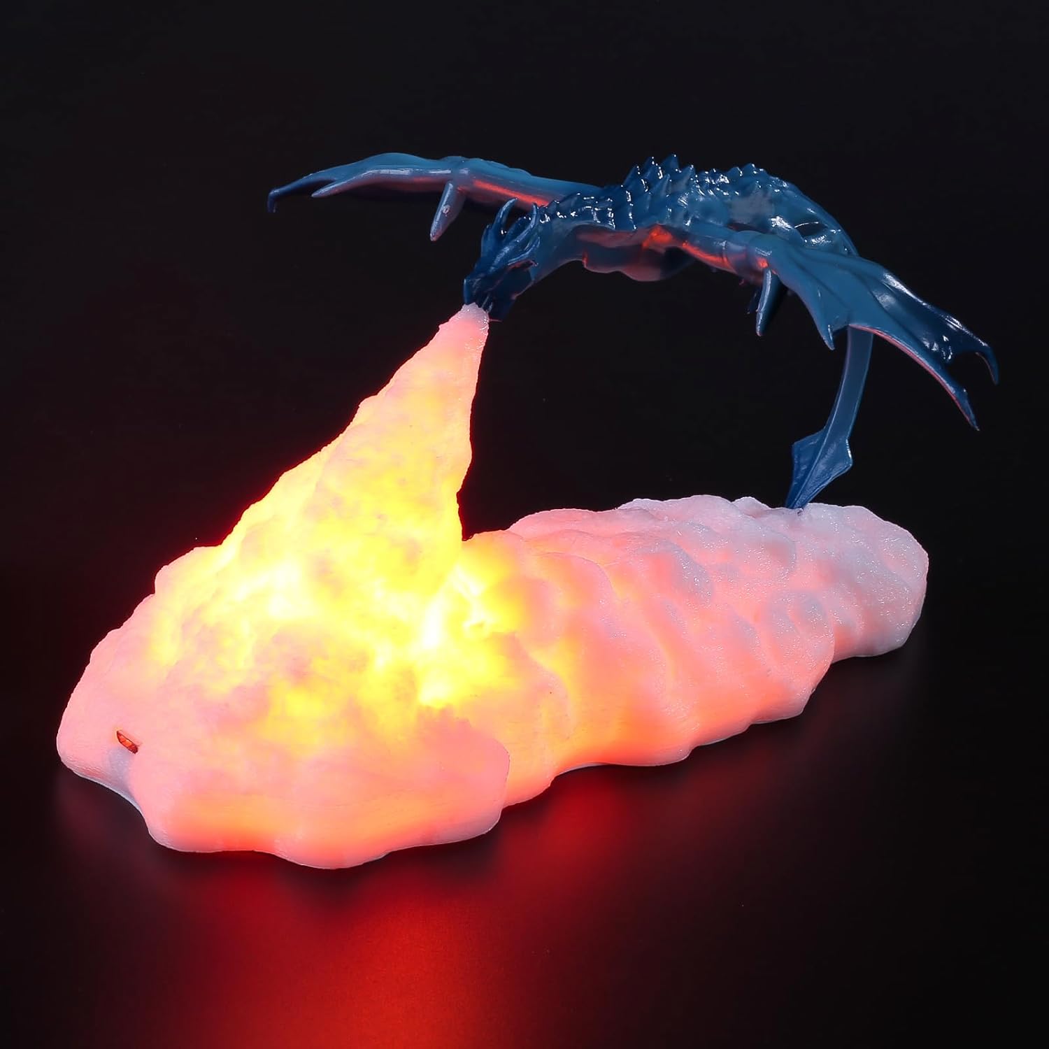 Lampe Dragon de Feu, Volkaniczna Lampka Nocna Księżyc Wydrukowana w 3D, Lampka Nocna do Pokoju Dziecięcego, Ładowana przez USB, Prezent dla Dziecka