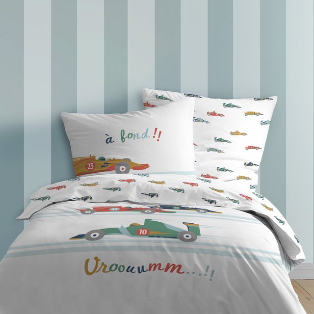 Parure de lit imprimée 100% coton, VROUM