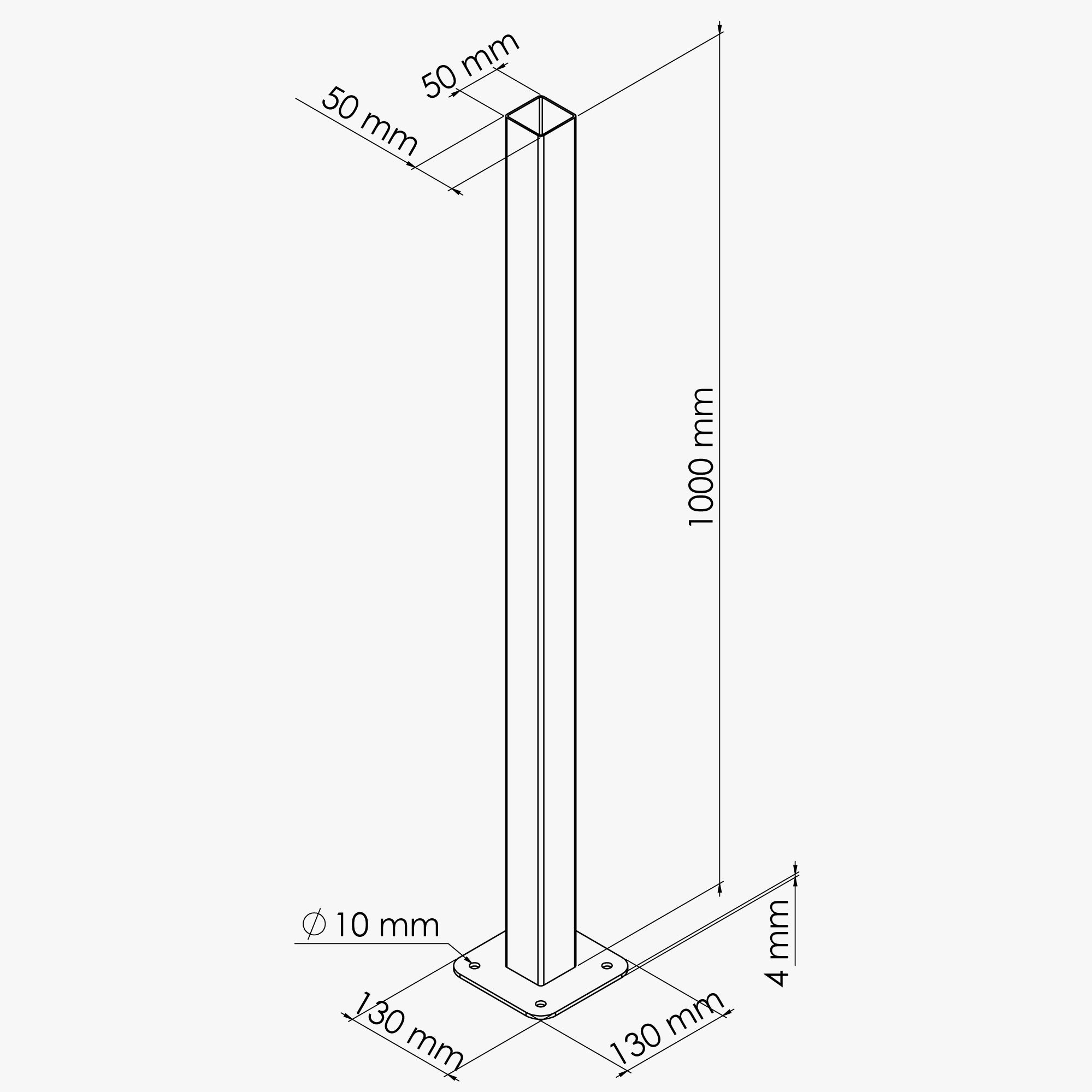 Platine pour poteau de clôture PVC PRO 100 cm - 4