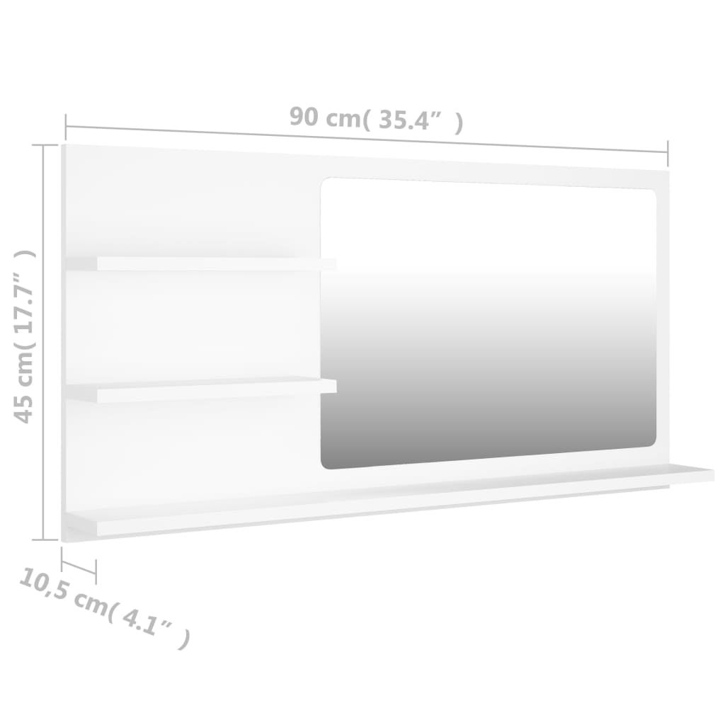 Miroir de salle de bain Blanc 90x10,5x45 cm Aggloméré - 5