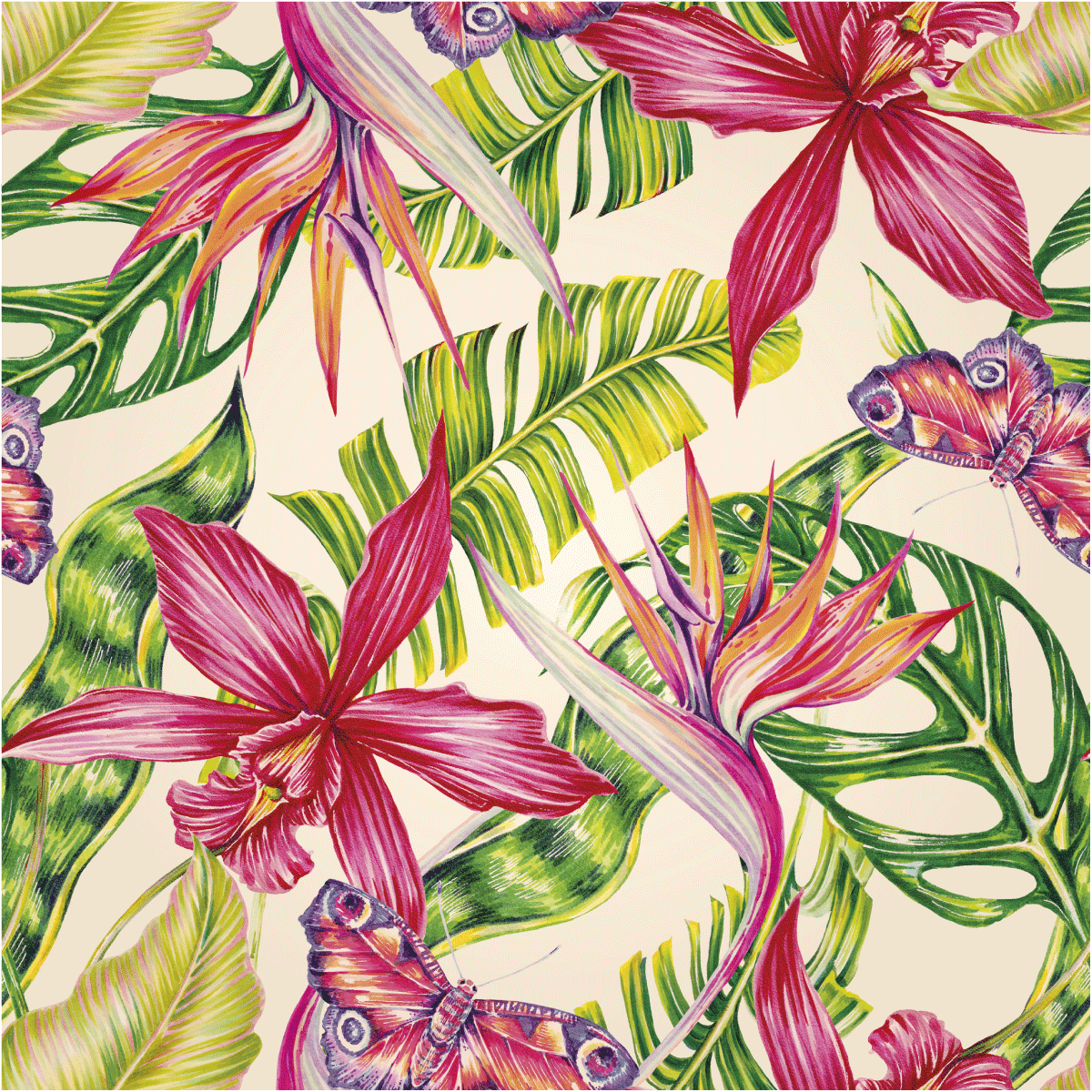 Adesivo carta da parati tropicale Piriapolis - Sticker adesivo - adesivi murali - 30x30cm - 2