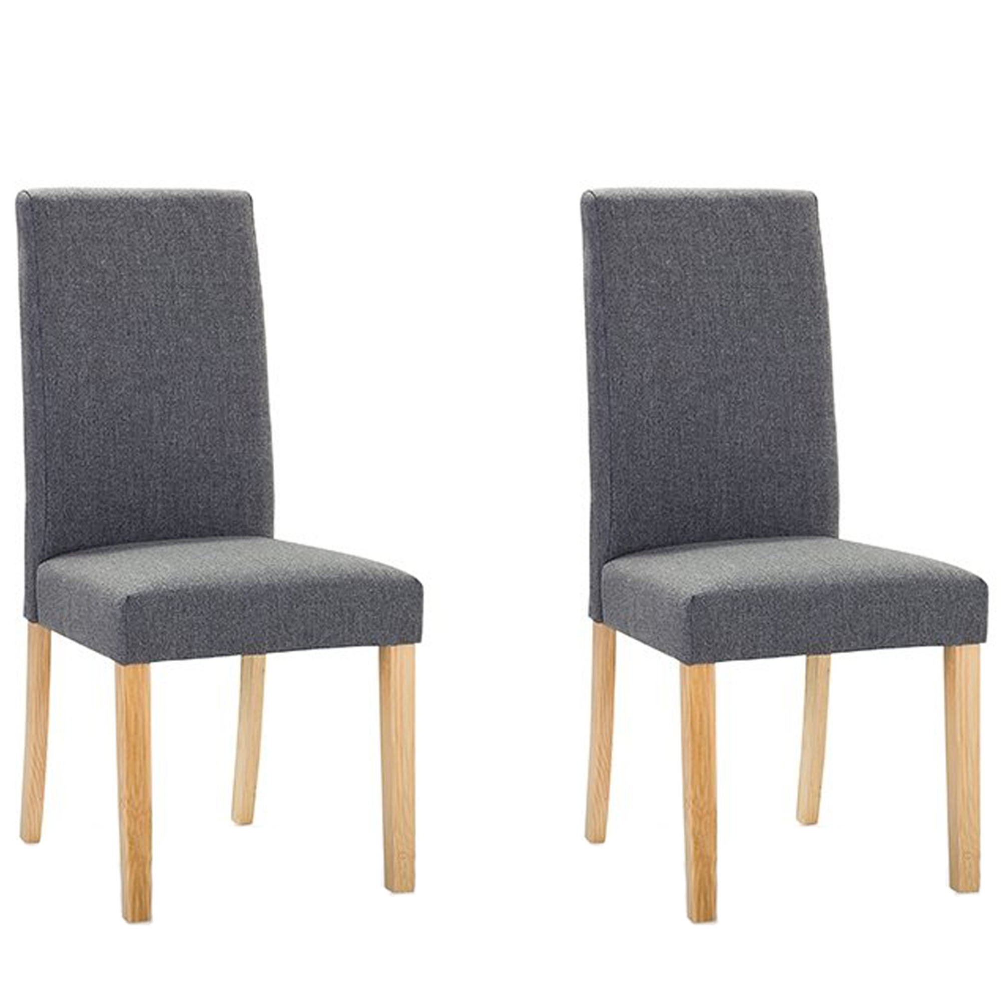 Beliani Conjunto De 2 Sillas De Comedor Broadway Tela Gris/Oscuro , Leroy Merlin