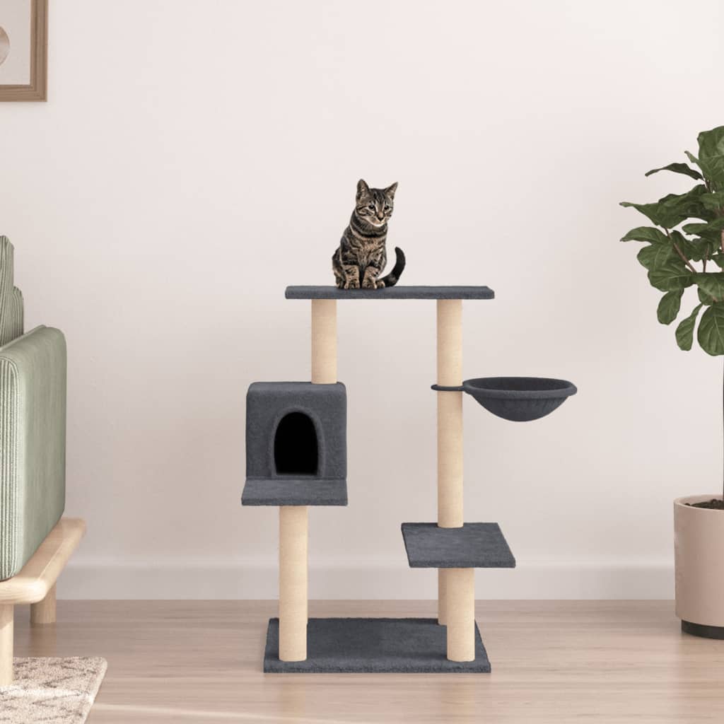 Maison Exclusive - Arbre à chat avec griffoirs en sisal gris foncé 82,5 ...