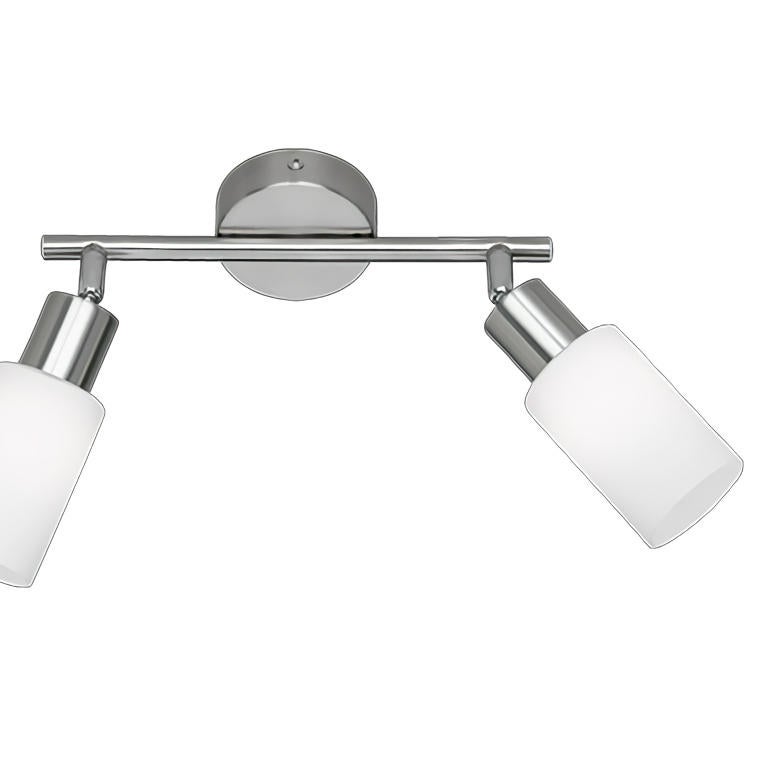 Lampa sufitowa wisząca Mars biało-srebrna 2xE14x40W wym: 21 x 25 x 8 cm szkło RL - 2