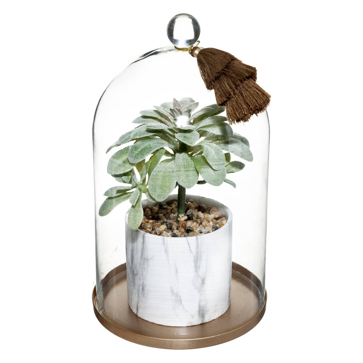 Plante artificielle à suspendre avec cloche 