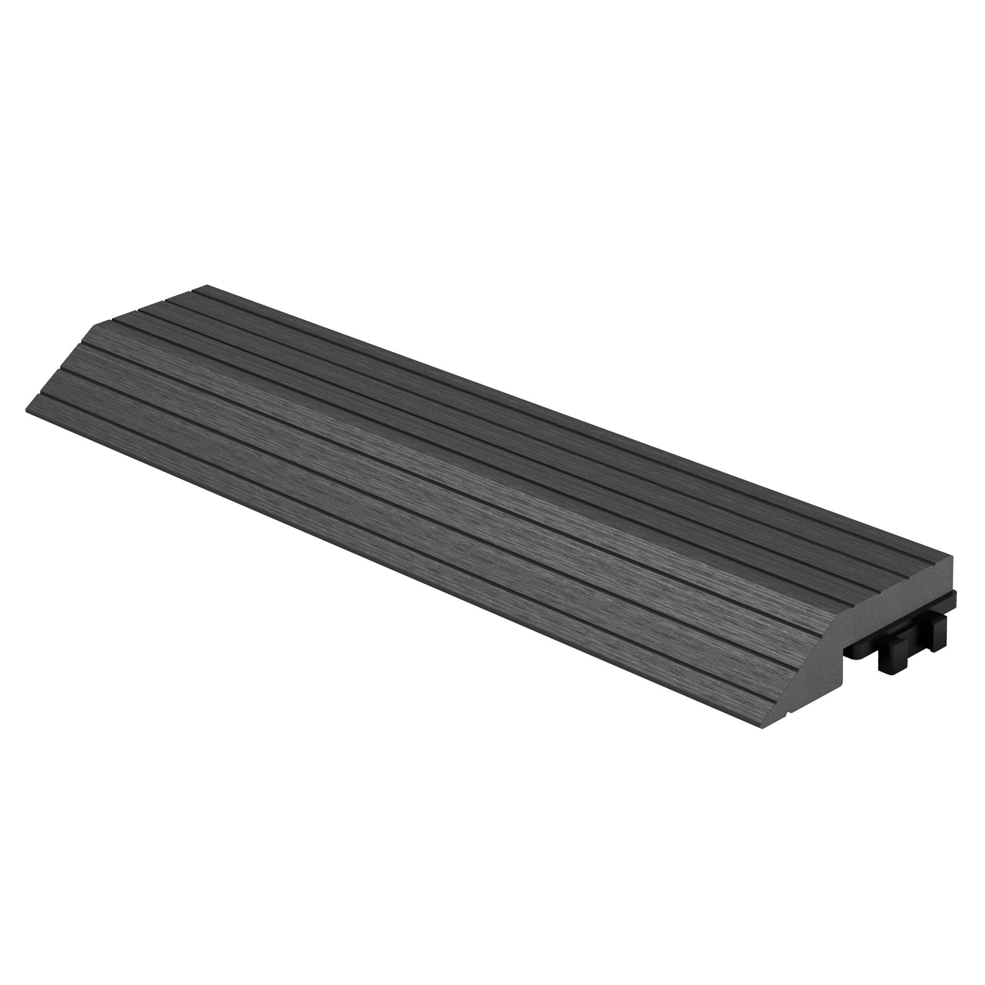 ML-Design listwa prosty wpc antracytowy 38x2x7,5 cm profil drewnopodobny ryflowany z odpływem wzmocniona baza system klik obróbka krawędzi