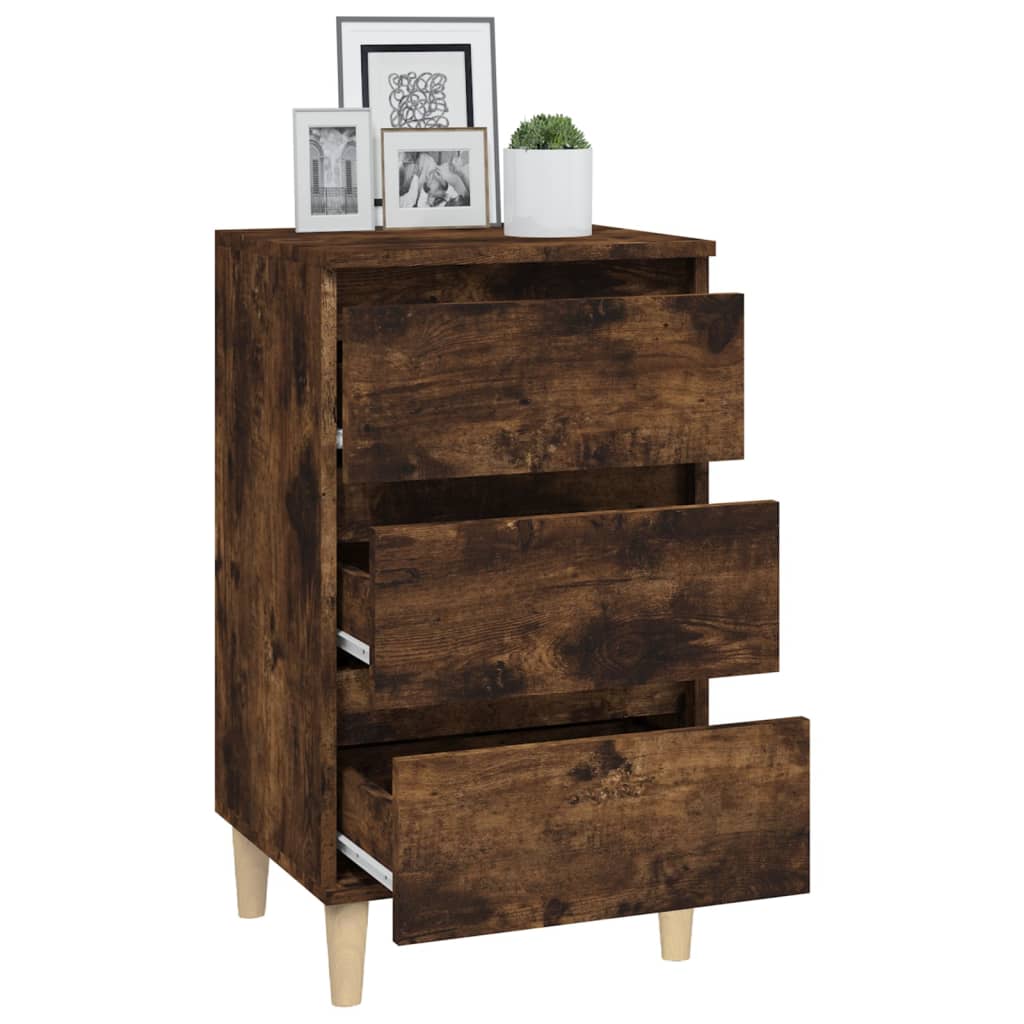 vidaXL Table de chevet chêne fumé 40x35x70 cm bois d'ingénierie - 5