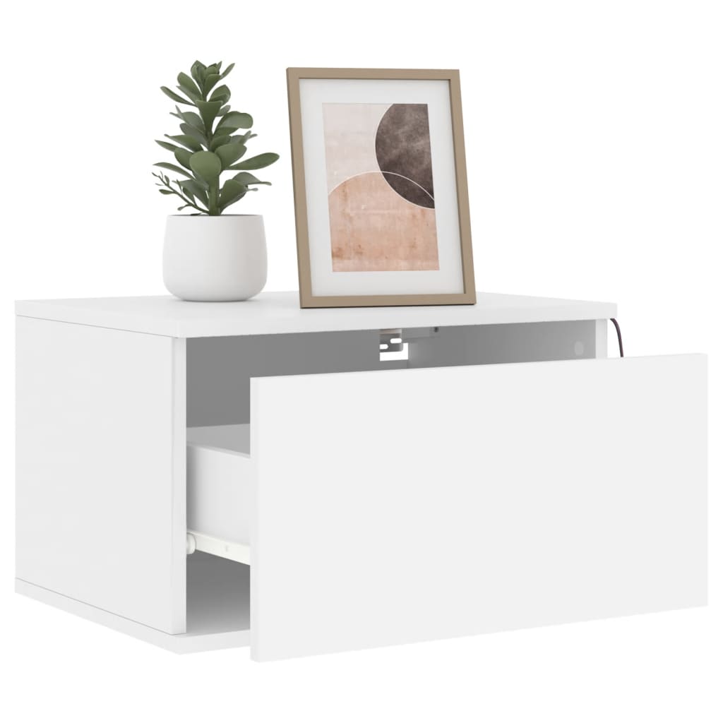 Mesita de noche de pared，Mesilla de noche flotante con luces LED blanco CFW51666 - 5