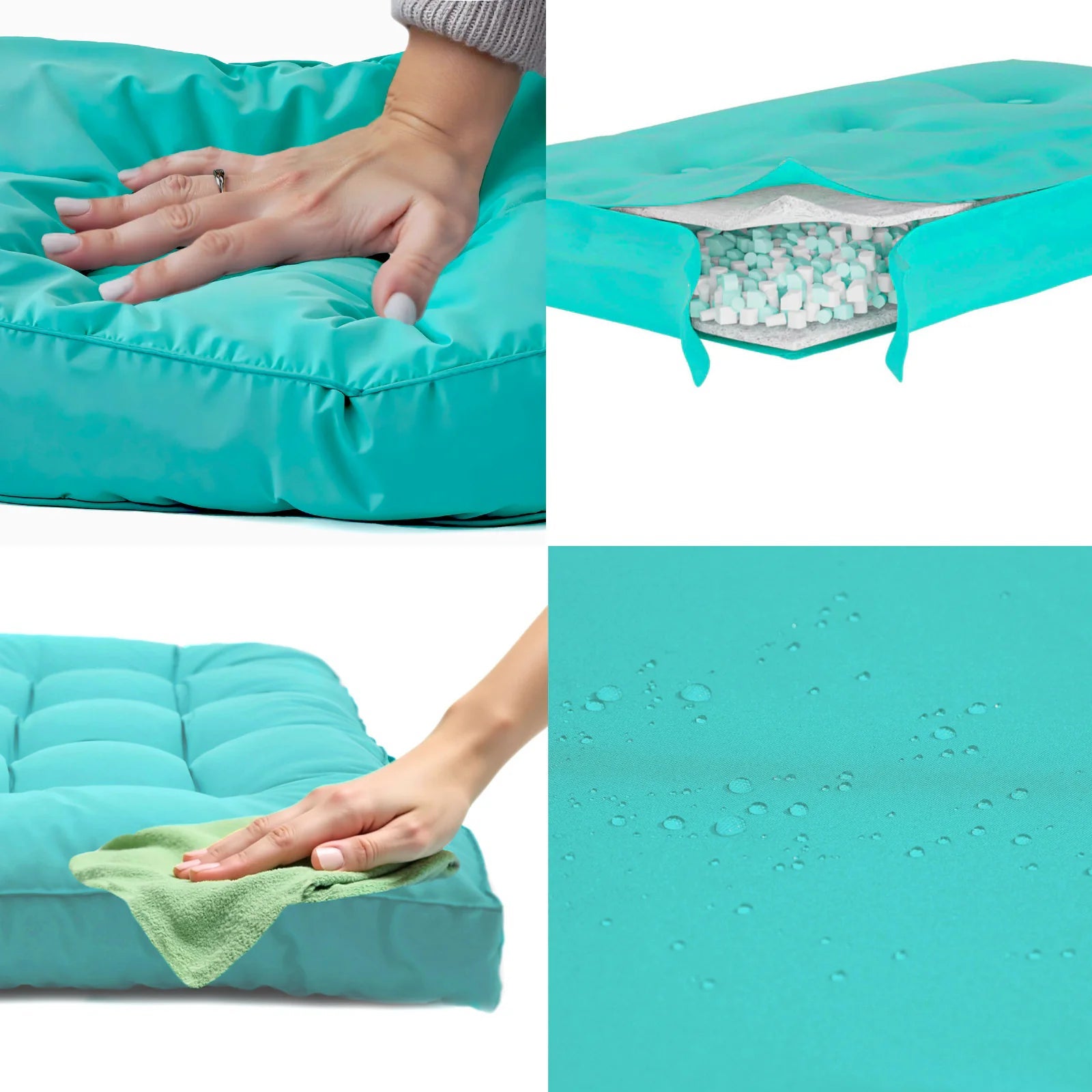 Coussins matelas pour palette 120X80X20 en polyester bleu caraïbes - 4