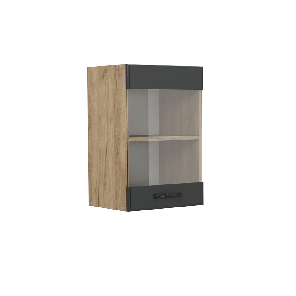 Vicco Szklana szafka kuchenna R-Line, Antracytowy domek wiejski, 40 cm