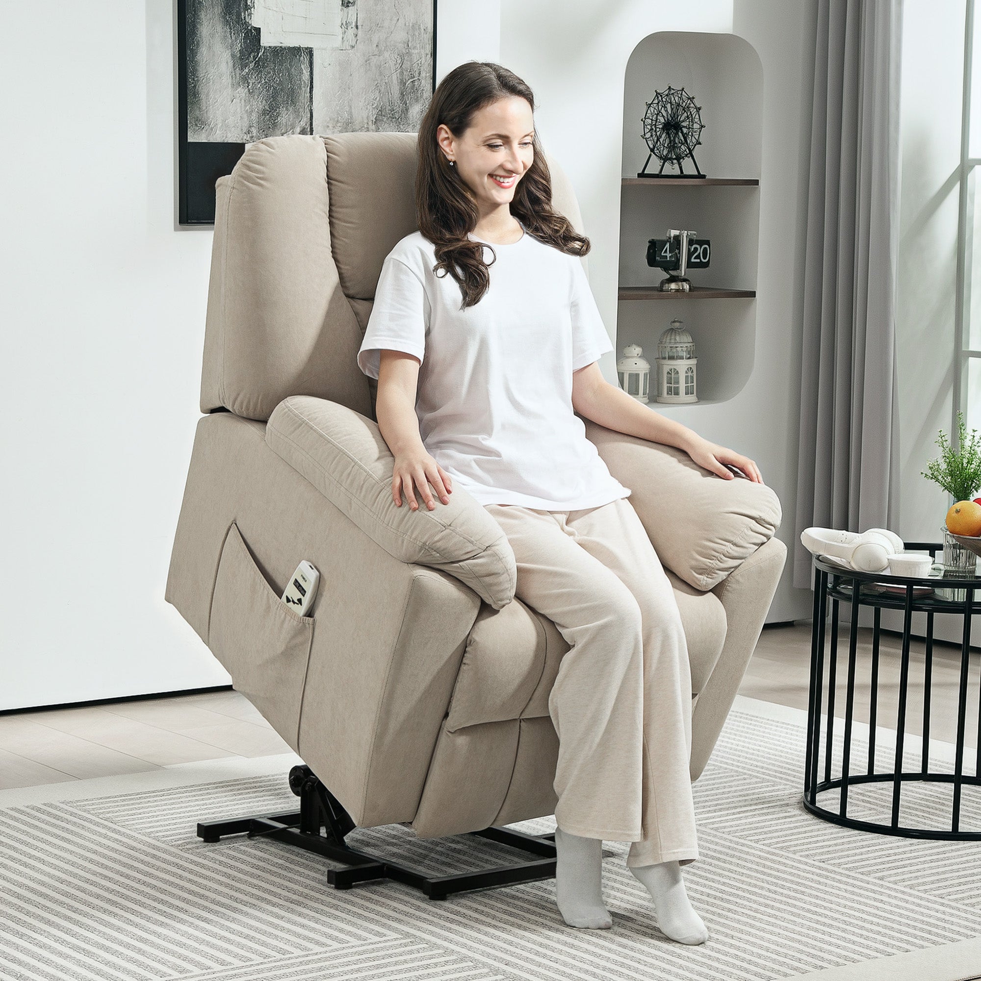 Fauteuil relax électrique velours 1 place HOMCOM - 2
