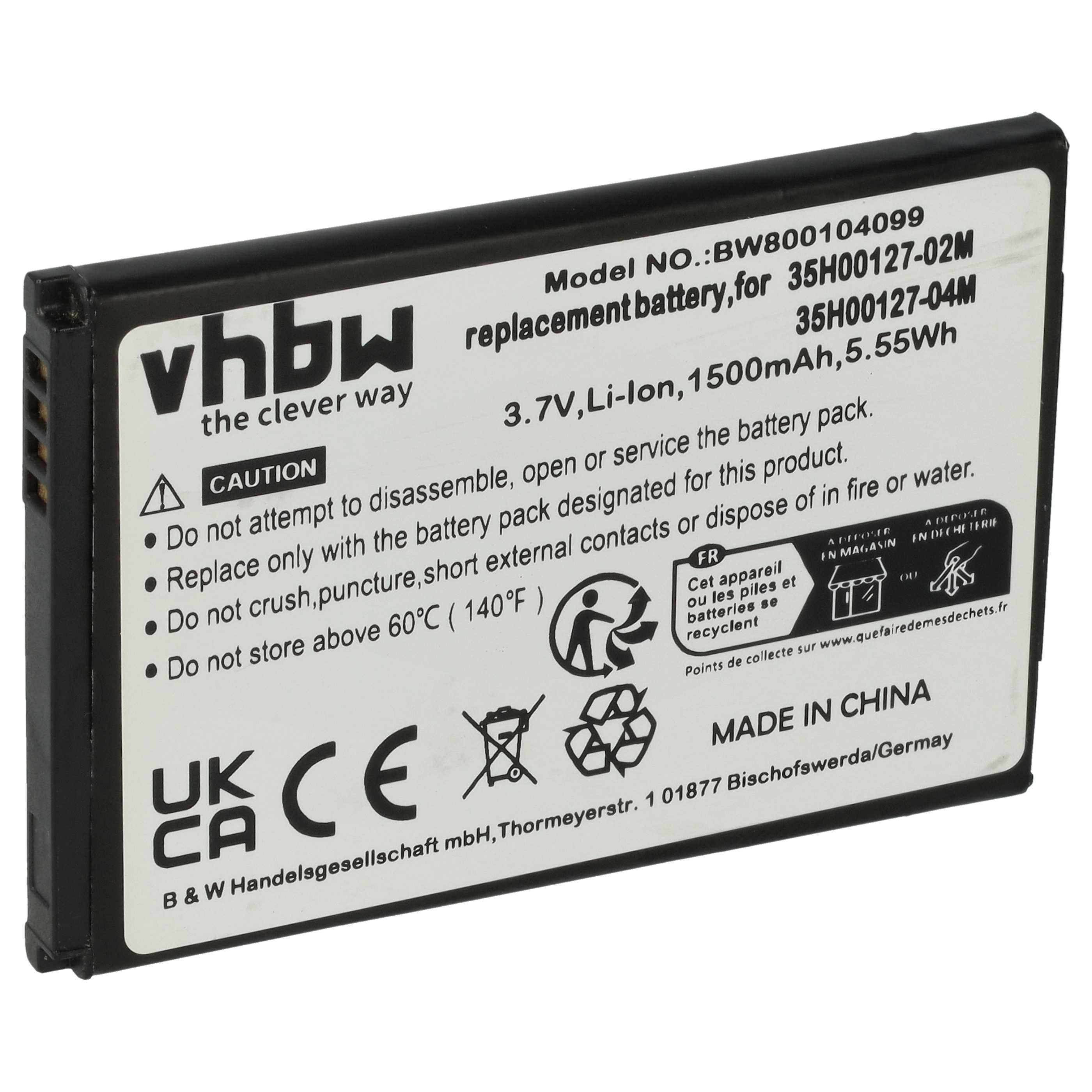 Vhbw Batteria Di Ricambio Per Google Hero G3 - 1100mAh, 3.7V, Li-Ion - Sostituisce BA-S380, 35H00121-05M