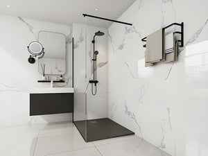 Receveur extra-plat à poser ou à encastrer découpable en résine SMC - Noir - 120 x 90 cm - MIRNOSA