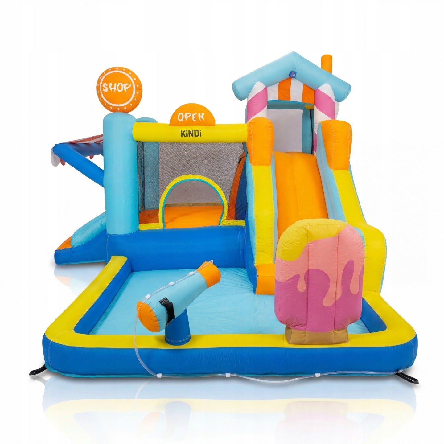 Dmuchany park wodny dla dzieci zjeżdżalnia tor przeszkód dmuchaniec armatka