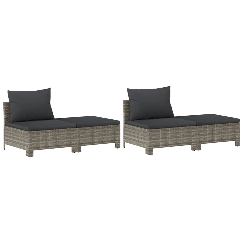 Maison Exclusive - Set Divani da Giardino 8 pz con Cuscini in Polyrattan Grigio - 6