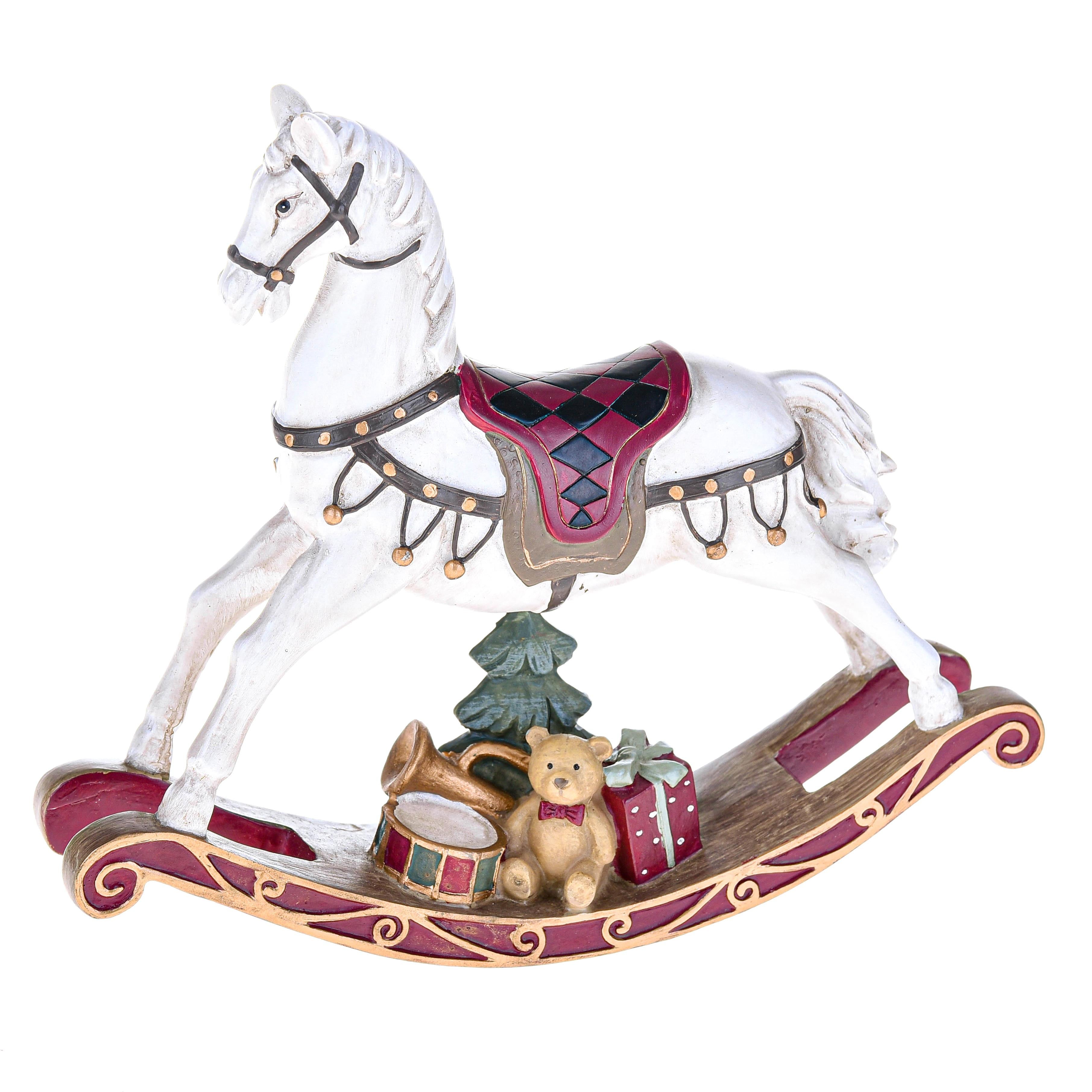 Cheval à bascule bois blanc - Jeux & Jouets