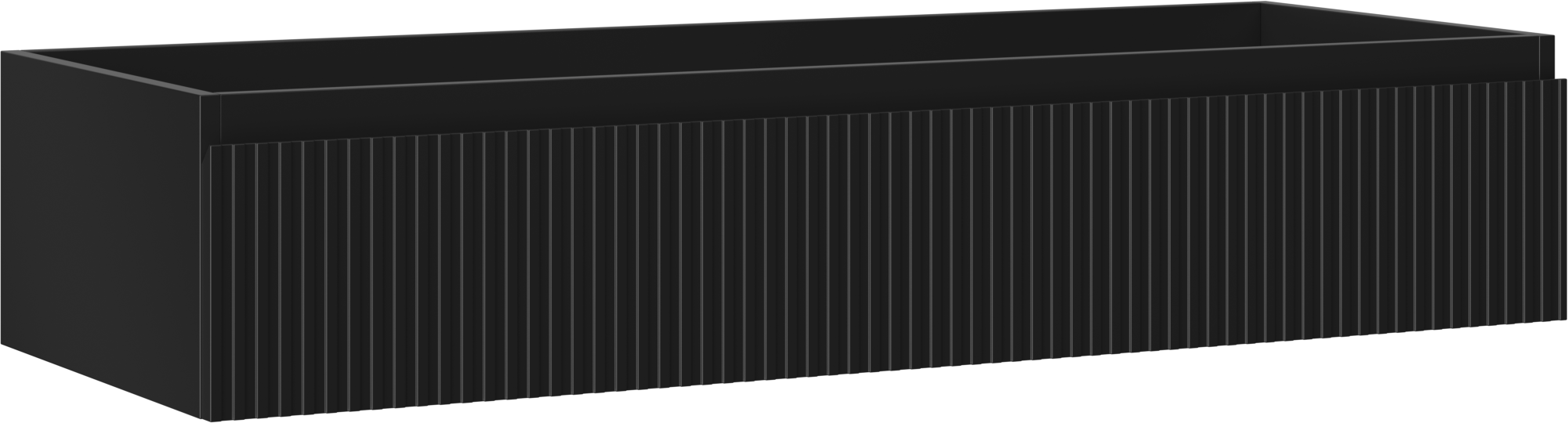 Mexen Rivel szafka łazienkowa podumywalkowa 120 cm, 1 szuflada, ryflowana , czarna mat - 91A20-12023-1-BF71