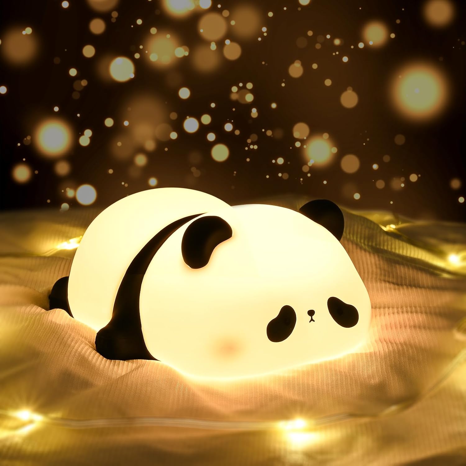 Lampka nocna dla dzieci Ładowalna lampka nocna dla dzieci Panda Silikonowa lampka nocna dotykowa z możliwością ściemniania Dla z kablem ładującym USB