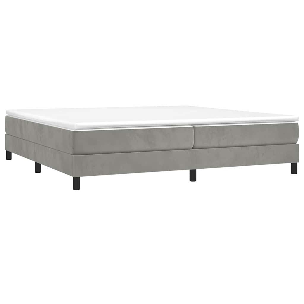Cadre de lit sans matelas gris clair 200x200 cm velours - 4