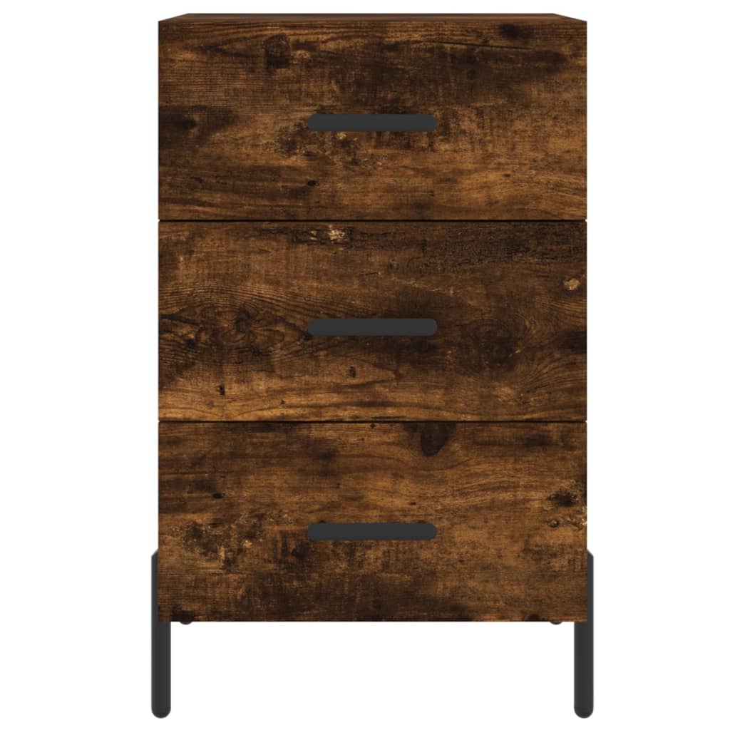 Table de chevet chêne fumé 40x40x66 cm bois d'ingénierie - 4