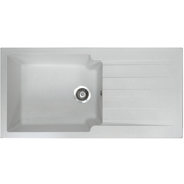 Sierra évier 1 grande cuve 1 égouttoir en résine blanc