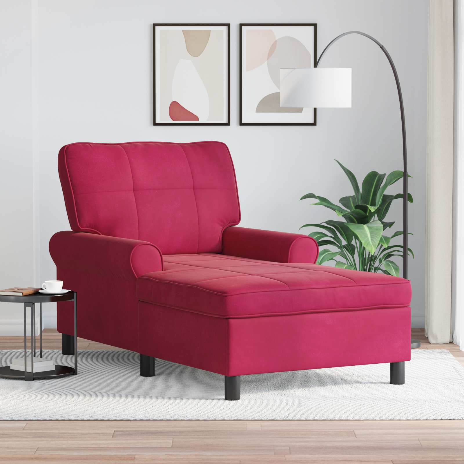 Vidaxl  Sillón Reclinable Vino 91 X 157 X 91 Cm Terciopelo Rojo , Leroy Merlin