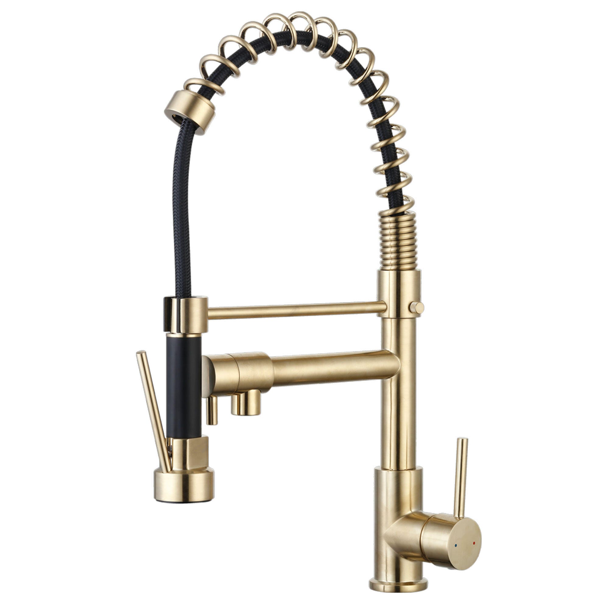 Bateria kuchenna z wyciąganą wylewką ESSEBAGNO Big pro Złota