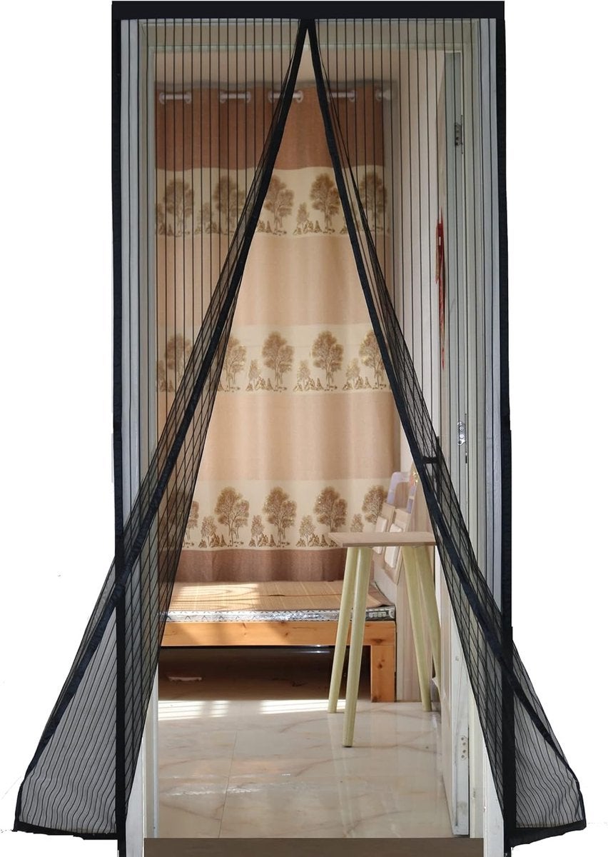 Plasă de țânțari, ușă de balcon, 90 x 230 cm, magneți puternici, velcro lățime 4 cm, nu necesită găurire, protecție împotriva insectelor