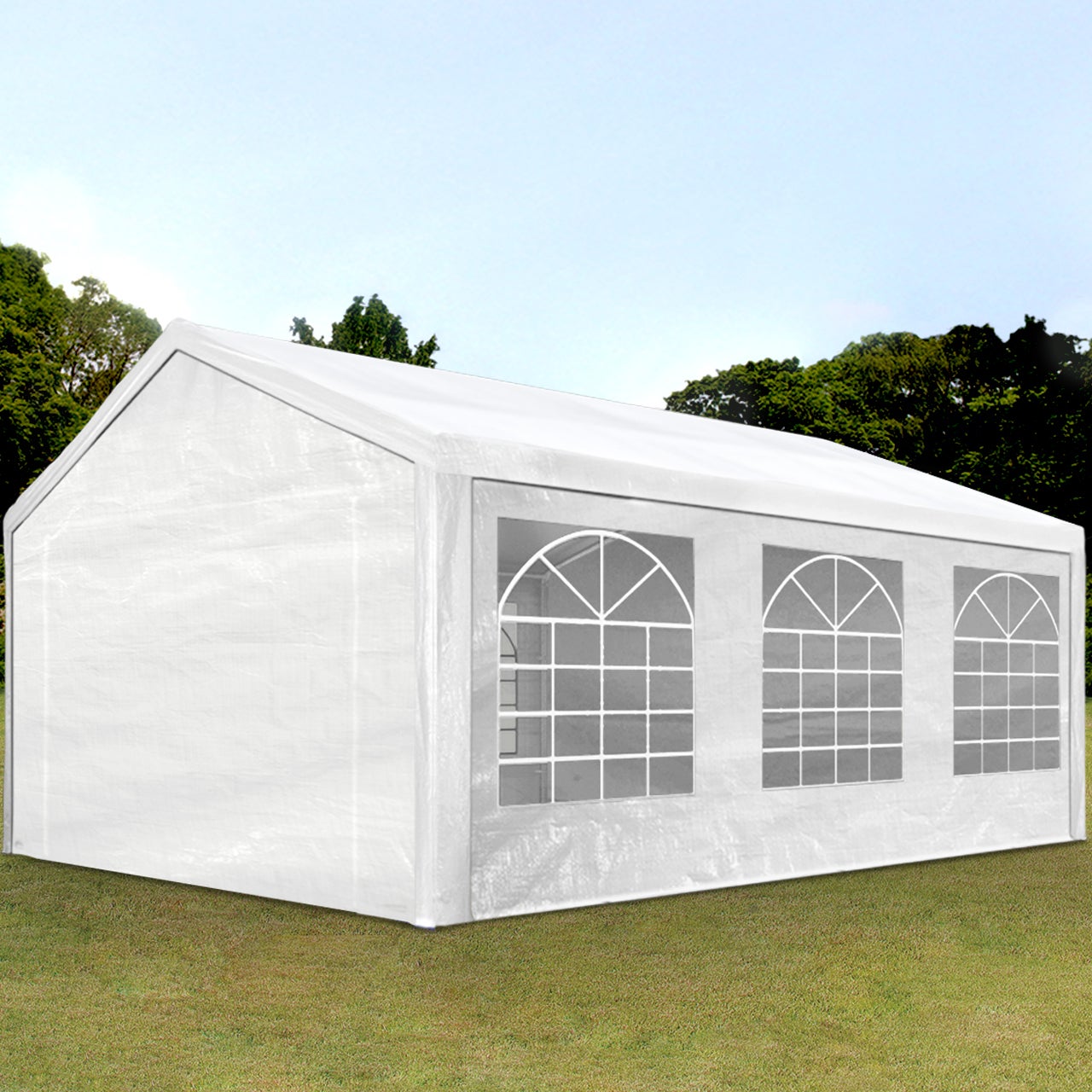 TOOLPORT Tente de réception 3x6 m pavillon Blanc bâche PE 350 N imperméable Tente de Jardin - 2