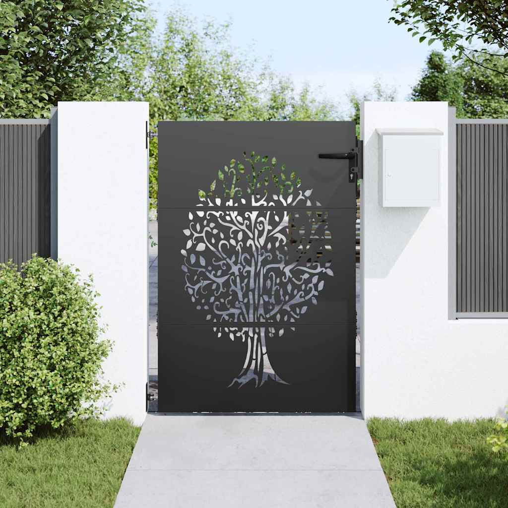 vidaXL Porte de Jardin Noir 85 x 125 cm Acier peint par poudre - 3