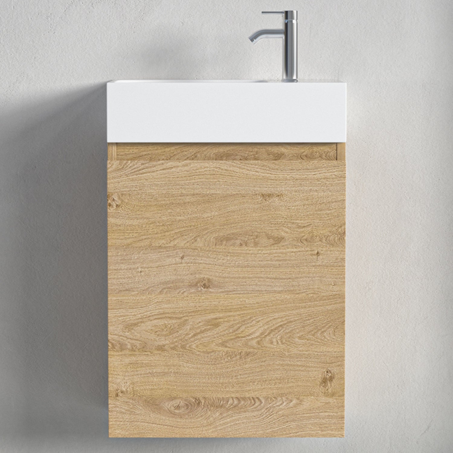 Mueble de baño suspendido con lavabo 40 cm roble claro - LOMAZOO Malibu - 6