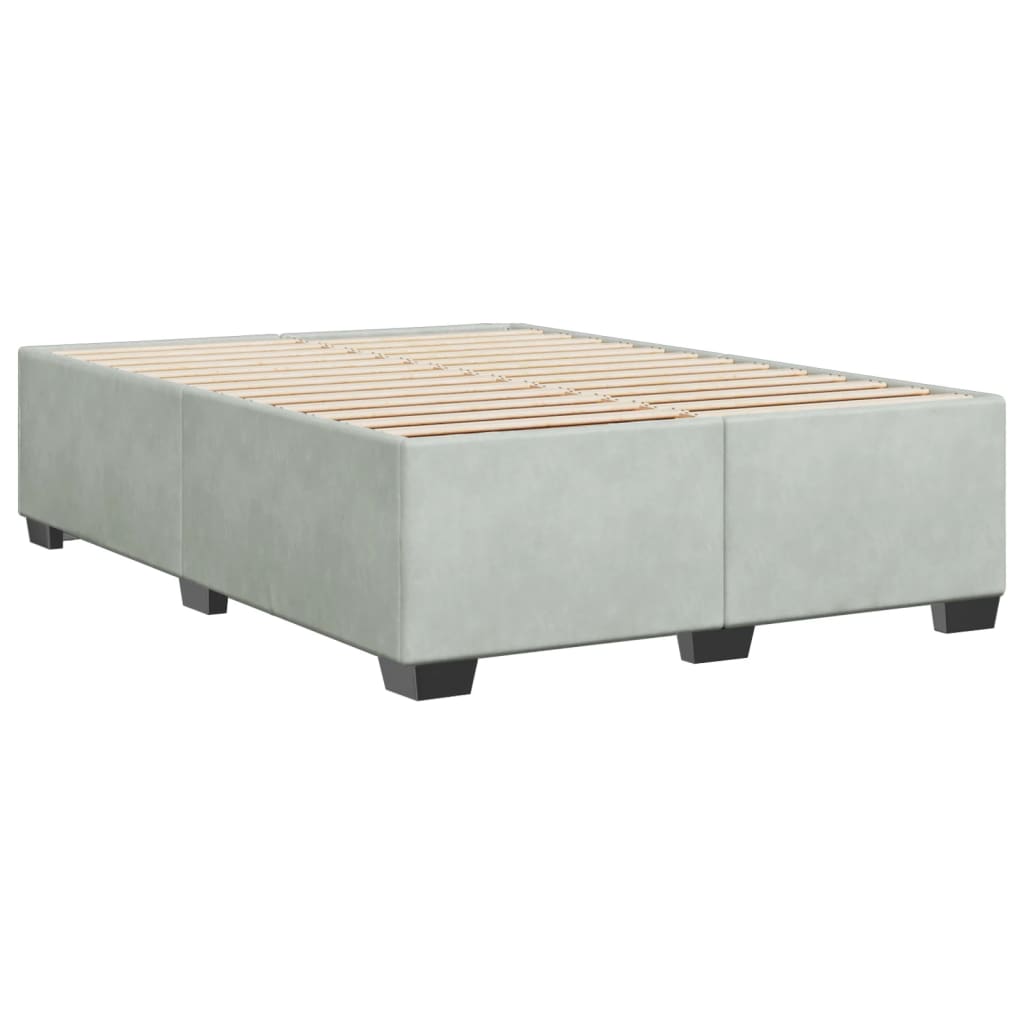 Cadre de lit sans matelas en velours gris clair pour la chambre, 140 × 200 cm - 6