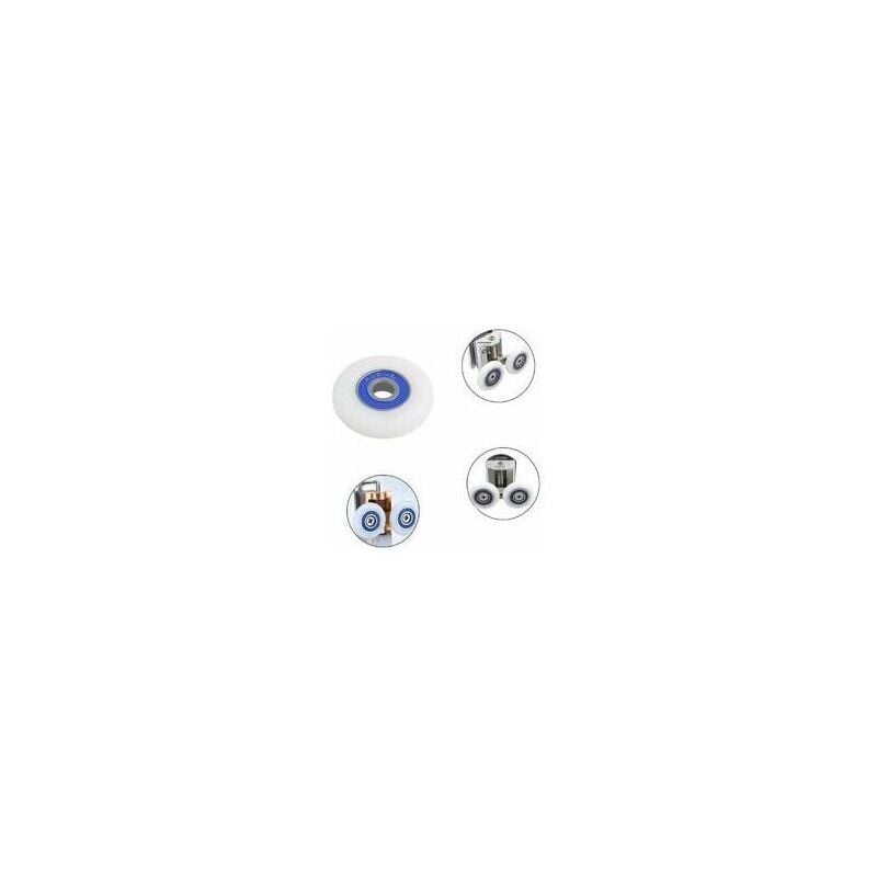 Roulettes de rechange pour porte de douche, ensemble de 1 avec vis, diamètre de 23 mm, motif Starlight. - 3