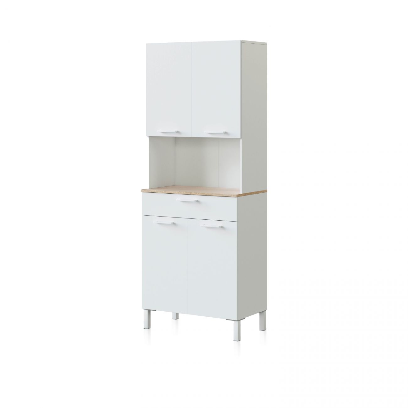 Alacena cocina Colin 4 Puertas Blanco Artik (Blanco Mate) - Roble Canadian 72 x 186 x 40 cm - 3